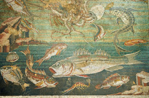 Roman mosaic of Pompeii, Casa del Fauno )VI, 12, 2), inv 9997 Naples Archaeological Musum, Italy
